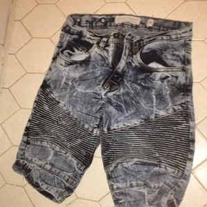 Evolution jean shorts biker denim